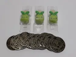Pokemon Smoliv Eraser And Sprigatito Coin Lot - Image 1