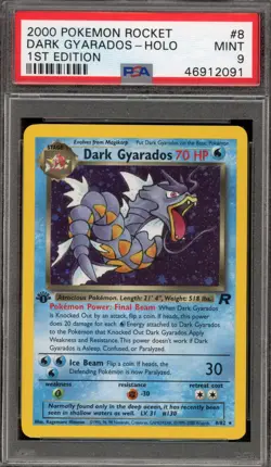 Pokemon Dark Gyarados Team Rocket 1st Edition Holo Rare #8 PSA 9 Mint - Image 1