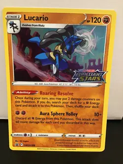 Lucario SWSH186 Pokemon Brilliant Stars Stamped Black Star Promo Holo - Image 1