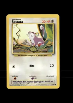 Base Set Pokemon TCG Rattata 61/102 - Image 1