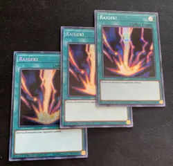 Yugioh 3x Raigeki TN19-EN010 Secret Rare Limited Edition Mint! - Image 1