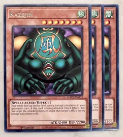 3x Kazejin Rare 1st Edition MAZE-EN033 Yugioh Playset Gate Guardian - Image 1