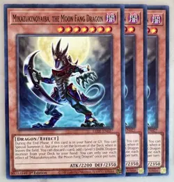 Yugioh! 3x Mikazukinoyaiba the Moon Fang Dragon LEDE-EN027 Common 1st Ed NM - Image 1
