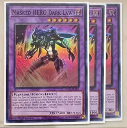 Yugioh! 3x Masked HERO Dark Law RA01-EN025 Super Rare 1st Ed NM - Image 1