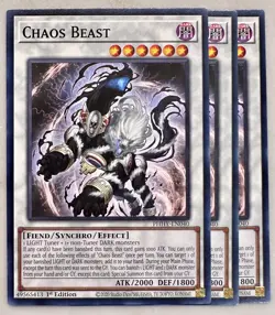 Yugioh! 3x Chaos Beast PHHY-EN040 Common 1st Ed NM - Image 1