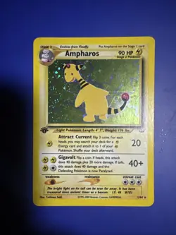 Pokemon TCG Ampharos Neo Revelation Holo Card 1/64 1st Edition Rare - Image 1