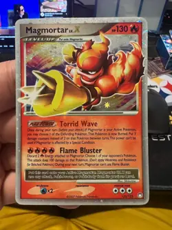 Pokemon TCG Magmortar LV.X Holo Card 123/123 Mysterious Treasures LP - Image 1