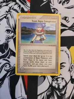 EX Aqua vs Magma 77/95 Team Aqua Conspirator Pokemon TCG Card - LP - Image 1