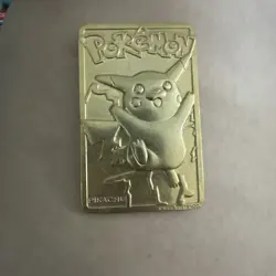 Pokemon Pikachu Vintage 23k Gold Plated Trading Card 1999 Burger King - Image 1