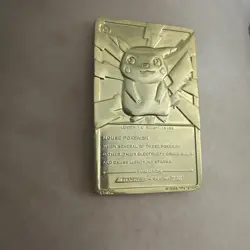 Pokemon Pikachu Vintage 23k Gold Plated Trading Card 1999 Burger King - Image 2