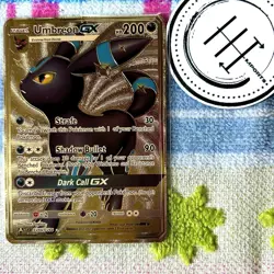 Pokemon Umbreon GX Gold Foil Holo Textured Fan Art Card Nintendo - Image 1