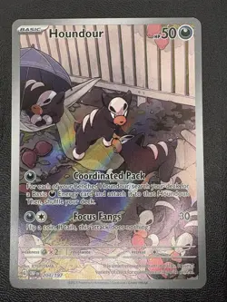 Houndour OBF 204/197 IR Obsidian Flames Illustration Rare Card Pokemon TCG NM - Image 1
