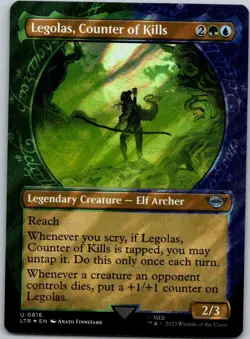 Magic the Gathering Legolas Counter of Kills #816 Showcase Surge Foil Lord Rings - Image 1