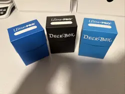 Ultra Pro 80 Card Deck Box - 3 Count Black Blue Light Blue Pre-owned Used - Image 1