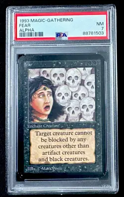 PSA 7 Alpha Fear 1993 Vintage Graded Magic The Gathering MTG NM Near Mint - Image 1