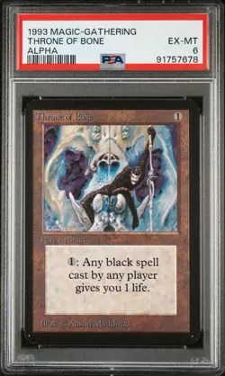 PSA 6 Alpha Throne Of Bone Magic: The Gathering MTG Graded Card - Image 1