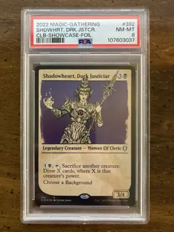 MTG Shadowheart, Dark Justiciar Showcase FOIL Battle for Baldur's Gate PSA 8 - Image 1