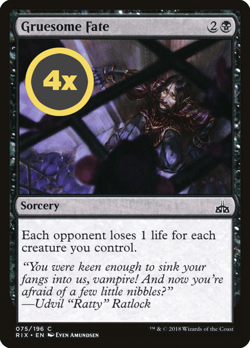 MTG Playset (4x) Gruesome Fate ** Rivals of Ixalan ** English (NM) - Image 1