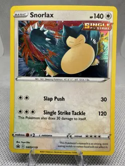 Snorlax SWSH119 Holo Black Star Promo Single Strike Sweet Pokemon Card - Image 1