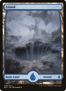 Lot of 20x Island #259 - BFZ Battle for Zendikar - MTG Magic FULL ART Land NM - Image 1