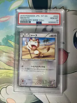 Pokemon 2015 Legend Shine Collection 1st Edition #022 Meowth PSA 10 - Image 2