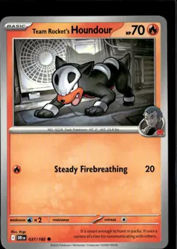 Pokemon Team Rocket’s Houndour 037/182 Destined Rivals Non Holo 2 Card Lot - Image 1
