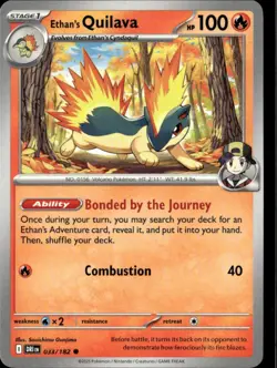 Pokemon Ethan’s Quilava 033/182 Destined Rivals Non Holo Common 2 Card Lot - Image 1