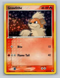 Pokemon Card Growlithe 64/112 EX FireRed & LeafGreen Holo LP-MP - Image 1