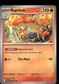 Pokemon Rapidash 030/182 Destined Rivals Non Holo Uncommon 2 Card Lot - Image 1