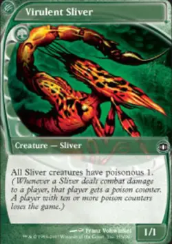 MTG magic cards 1x Virulent Sliver - Foil Future Sight NM-Mint, English - Image 1