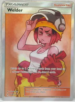 2019 Pokemon Card Trainer Welder 214/214 Unbroken Bonds Holo Full Art Ultra RARE - Image 1