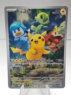 Pikachu 027 Black Star Promo Pokemon Card Holo Full Art Rare Paldea Evolved -#11 - Image 1