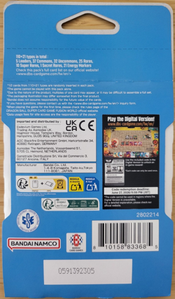 Dragon Ball Super Fusion World Card Game: Manga Booster Pack SB01 Eng - SALE! - Image 3