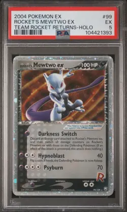 2004 POKEMON EX TEAM ROCKET RETURNS #99 ROCKET'S MEWTWO EX-HOLO PSA 5 - Image 1