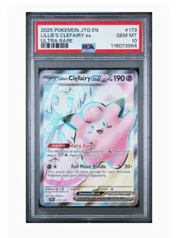 2025 POKEMON JTG EN-JOURNEY TOGETHER ULTRA RARE #173 LILLIE'S CLEFAIRY EX PSA 10 - Image 1