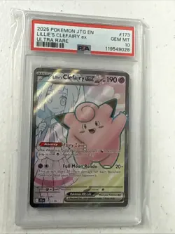 2025 POKEMON JTG EN-JOURNEY TOGETHER ULTRA RARE #173 LILLIE'S CLEFAIRY EX PSA 10 - Image 1