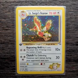 Pokemon TCG Lt. Surge's Fearow 007/132 Gym Heroes Holo Rare card Unlimited Holof - Image 1