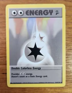 Uncommon Double Colorless Energy Pokemon Energy Card, Base Set 2 124/130 - Image 1