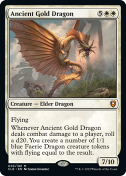 MTG Ancient Gold Dragon, Light Play, English Commander Legends: Battle for Baldu - Image 1