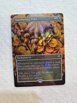 MTG Magic: The Gathering FOIL Smothering Tithe Borderless 2X2! - Image 1