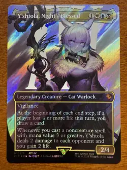 1x Y’shtola, Night’s Blessed Borderless SURGE FOIL MTG Final Fantasy NM-M 0215 - Image 1