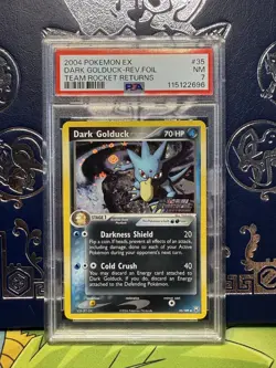 2004 POKEMON EX TEAM ROCKET RETURNS 35 DARK GOLDUCK REVERSE FOIL | PSA 7 - Image 1
