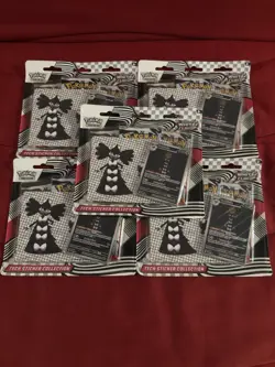 Lot of 5 Pokemon TCG White Flare 3Pk Blister Tech Sticker Collection - Image 1