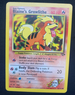 Pokemon TCG Blaine's Growlithe Gym Challenge 62/132 Regular (LP) - Image 1