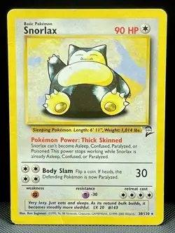 Snorlax 30/130 Base Set 2 Non Holo MP Pokemon TCG WOTC Vintage - Image 2