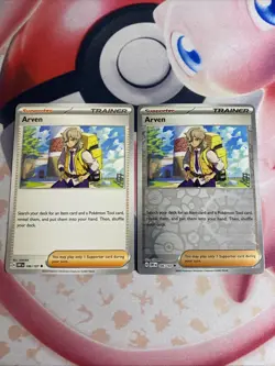 2x Pokemon TCG Arven Trainer Card 186/197 Uncommon 1 Reverse Holo 1 Regular NM - Image 1