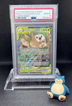 Pokemon Rowlet & Alolan Exeggutor GX Unified Minds Ultra Rare #1 PSA 10 *LOW POP - Image 1