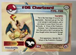 1999 Charizard #06 Pokemon Topps TV Animation Edition Series 1 Card NM/M - Image 2