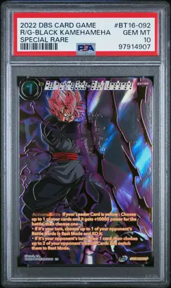 Goku Black - Realm of the Gods - Black Kamehameha SPR Dragon Ball Card PSA 10 - Image 3