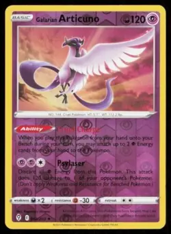 Galarian Articuno 063/203 Reverse Holo Rare - 2021 Pokemon Evolving Skies nm m - Image 1